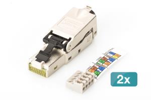 CAT6a Field Termination Plug - STP, dust cap, TIA 568-A,B,Profinet, 2 pcs.