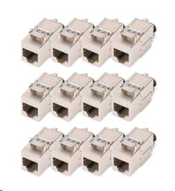 Cat.8.I Keystone Module - shielded - tool free, dust cap, 12 pcs.