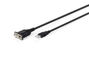 USB to DB9 RS232 cable with FT232RNL Black PVC Jacket - 2m