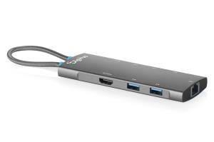 USB-C Docking Station, 8-Port - HDMI / 5x USB 3.2 Gen 1 / RJ45 / PD - 100W USB Power Delivery