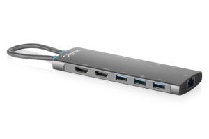 USB-C Docking Station, 11-Port - 2x HDMI / 5x USB 3.2 Gen 1 / 2x USB 2.0 / RJ45 / PD - 100W USB Power Delivery