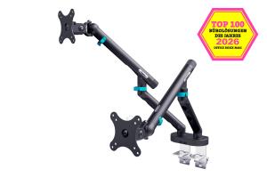 Monitor Mount - Desk - 2 monitor - Tilt/Swivel/Rotate - up to 35in - Black