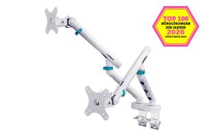 Monitor Mount - Desk - 2 monitor - Tilt/Swivel/Rotate - up to 35in - White