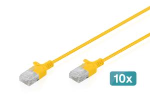 Slim patch cable - CAT6 - U/UTP - Snagless - Cu - 50cm - Yellow - 10pk
