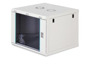 9U wall mounting cabinet - Dynamic-N 600 x 600 mm, unmounted, grey