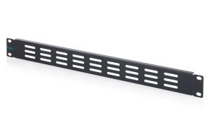 1U blank panel with ventilation grille black (RAL 9005)