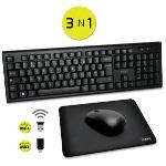 Essential Wireless Pack: Keyboard + Mouse + Mouse Pad - Qwerty Uk