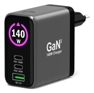 GaN wall charger 140W PD 3.1 OLED screen with 2M USB-C cable