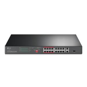 Tl-sl1218p 16-port 10/100 Mbps + 2-port Gigabit Rackmount Switch With 16-port Poe+