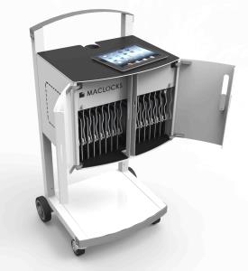 CartiPad Uno - 16 Unit Charging Cart EU Plugs - White