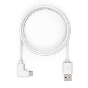 Right Angle Charging Cable - 2.0 USB-A to 90-Degree USB-C Cable 2m - White