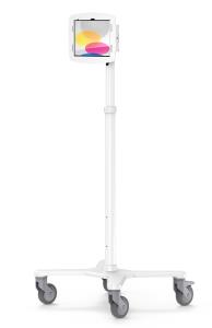 Bundle / Premium Medical Rolling Cart + Space, Enclosure for iPad 10.2in 7-9th Gen (2019-2021) - White