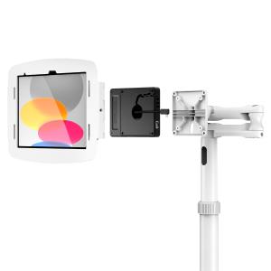 Bundle / Premium Medical Rolling Cart + Space, Enclosure + Plus Hub VESA Box for iPad 10th-11th (A16) Gen - White