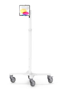 Bundle / Premium Medical Rolling Cart + Universal Tablet Wall Mount - Cling VESA - White